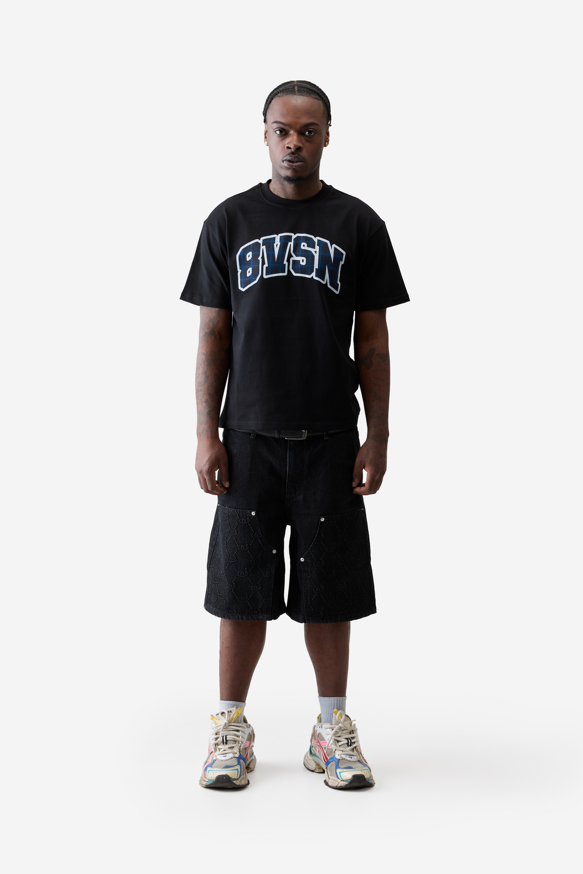 T-shirt 8VSN Plaid - Black